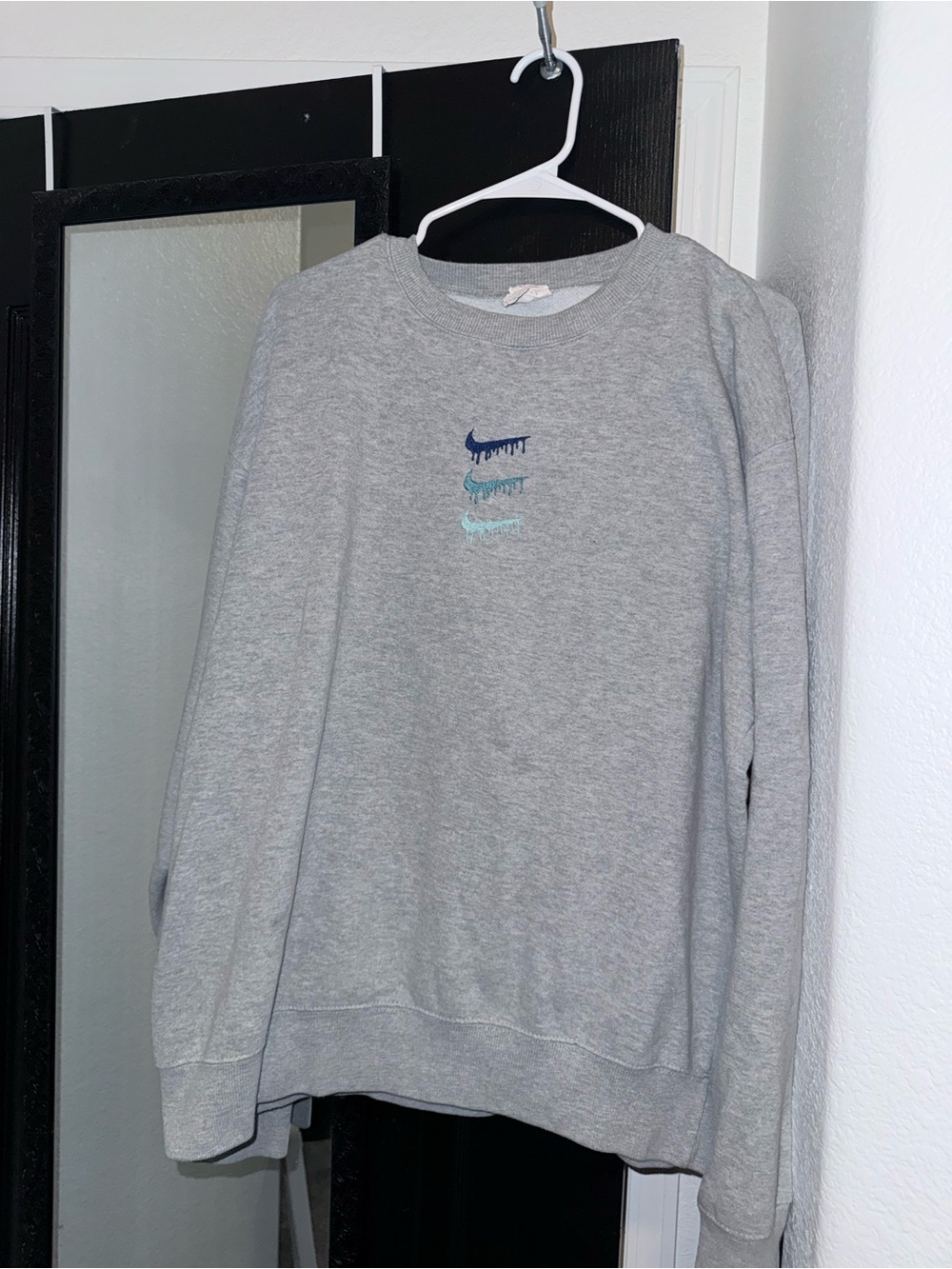 Nike Crewneck Sweatshirt with Blue Drip Logos